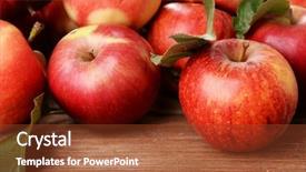  Presentation with barn wood autumn apples - Presentation with ripe red apples on wooden background and a  colored foreground