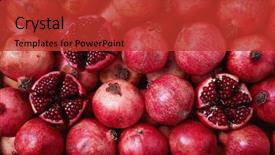  Presentation with pomegranate - Audience pleasing presentation theme consisting of ripe red organic pomegranate backdrop and a red colored foreground