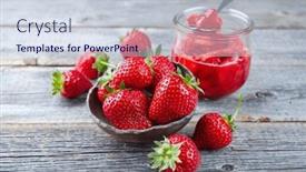  Presentation with faded - Presentation theme consisting of ripe-red-strawberries-from-organic background and a lemonade colored foreground