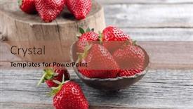  Presentation with faded - Presentation theme having ripe-red-strawberries-from-organic background and a coral colored foreground