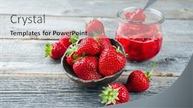  Presentation with faded - Slide deck featuring ripe-red-strawberries-from-organic background and a light gray colored foreground