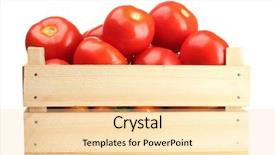  Presentation with tomato plant - Amazing PPT theme having ripe red tomatoes in wooden backdrop and a lemonade colored foreground