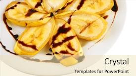  Presentation with banana - Amazing slides having ripe sliced banana with chocolate backdrop and a  colored foreground