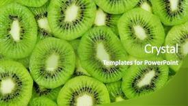  Presentation with kiwi fruit - Beautiful presentation theme featuring ripe slices of kiwi fruit backdrop and a shamrock green colored foreground