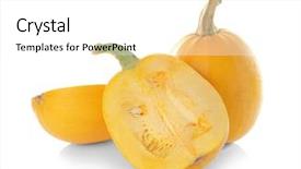  Presentation with spaghetti - Slide deck having ripe spaghetti squashes on white background and a white colored foreground