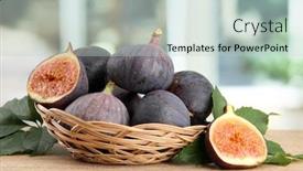  Presentation with sweet - Colorful presentation theme enhanced with ripe-sweet-figs-with-leaves backdrop and a soft green colored foreground