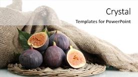  Presentation with isolated fall oak leaf - Slide deck featuring ripe sweet figs with leaves background and a white colored foreground