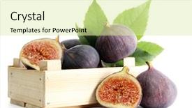  Presentation with fruit fig - Colorful presentation theme enhanced with ripe sweet figs with leaves backdrop and a soft green colored foreground