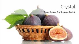  Presentation with sweet - Beautiful PPT theme featuring ripe-sweet-figs-with-leaves backdrop and a white colored foreground