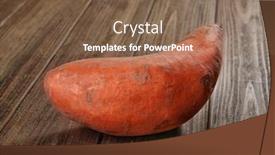  Presentation with sweet potato - PPT layouts featuring ripe sweet potato on wooden background background and a violet colored foreground