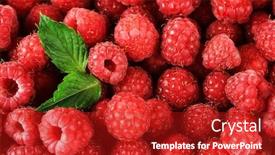 Presentation with sweet - PPT theme enhanced with ripe sweet raspberries close up background and a crimson colored foreground