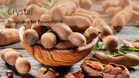  Presentation with tamarind fruit - Slide deck having ripe-tamarind-fruit-leaves background and a coral colored foreground