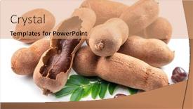  Presentation with tamarind fruit - Presentation theme featuring ripe-tamarind-fruit-leaves background and a coral colored foreground