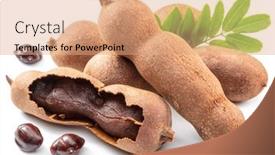  Presentation with tamarind fruit - Presentation design consisting of ripe-tamarind-fruit-leaves background and a coral colored foreground