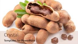  Presentation with tamarind fruit - Presentation theme having ripe-tamarind-fruit-leaves background and a coral colored foreground