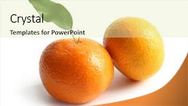  Presentation with background - Slide deck having ripe tangerines on white background background and a soft green colored foreground