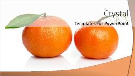  Presentation with green life - Colorful slide set enhanced with ripe-tangerines-with-green-leaf backdrop and a white colored foreground