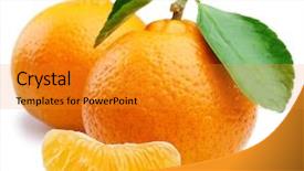  Presentation with tea leaves fresh green leaf - Cool new presentation design with ripe tangerines with mandarin leaves backdrop and a gold colored foreground