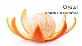  Presentation with orange peel isolated - PPT layouts featuring ripe tasty mandarine with peel background and a white colored foreground