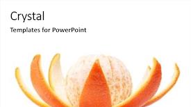  Presentation with orange peel isolated - Colorful presentation design enhanced with ripe tasty mandarine with peel backdrop and a white colored foreground