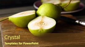  Presentation with farm to table - Slide set having ripe-tasty-pears-on-table background and a tawny brown colored foreground
