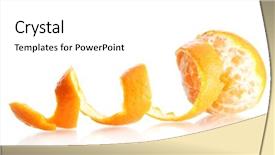  Presentation with orange peel isolated - Audience pleasing presentation design consisting of ripe tasty tangerine with peel backdrop and a white colored foreground