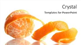  Presentation with orange peel isolated - Amazing slides having fruits peels - ripe tasty tangerine with peel backdrop and a  colored foreground