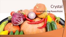  Presentation with vegetables - Audience pleasing presentation consisting of ripe vegetables isolated on white backdrop and a lemonade colored foreground