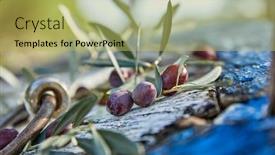  Presentation with leaves - Presentation theme having ripe-violet-olives-with-leaves background and a yellow colored foreground