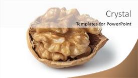  Presentation with walnut - Cool new theme with ripe-walnut-isolated-on-white backdrop and a white colored foreground