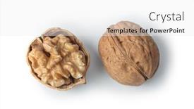  Presentation with background - PPT theme featuring ripe-walnuts-isolated-on-white background and a white colored foreground