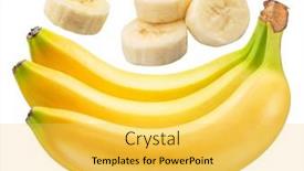  Presentation with banana - Presentation design consisting of ripe-yellow-bananas-and-cuts background and a  colored foreground