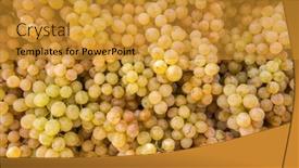  Presentation with food market - Slide set featuring ripe-yellow-grapes background and a gold colored foreground