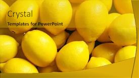  Presentation with lemons - Beautiful slide deck featuring ripe yellow lemons closeup backdrop and a gold colored foreground