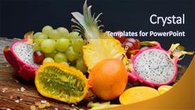  Presentation with papaya tropical fruit vanilla pastel - Presentation design consisting of ripen tropical fruits in studio background and a  colored foreground