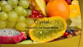  Presentation with fruits - Audience pleasing presentation theme consisting of ripen tropical fruits in studio backdrop and a  colored foreground