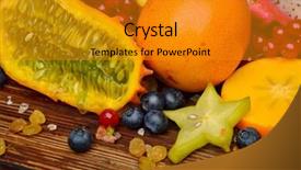  Presentation with tropical fruit - Amazing slides having ripen tropical fruits in studio backdrop and a  colored foreground