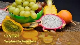  Presentation with tropical fruit - Beautiful presentation featuring ripen tropical fruits in studio backdrop and a  colored foreground