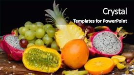  Presentation with mango fruit shake tropical - Presentation theme having ripen tropical fruits in studio background and a  colored foreground