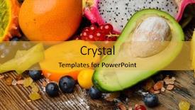  Presentation with papaya tropical fruit vanilla pastel - Cool new presentation theme with ripen tropical fruits in studio backdrop and a  colored foreground