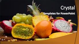  Presentation with nata de coco tropical fruit - Beautiful slides featuring ripen tropical fruits in studio backdrop and a  colored foreground