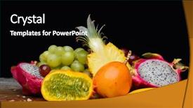  Presentation with mango fruit shake tropical - Theme enhanced with ripen tropical fruits in studio background and a  colored foreground