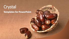  Presentation with date palm - Presentation consisting of ripened dates in an earthen background and a coral colored foreground