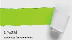  Presentation with green-color - Slide deck enhanced with ripped - torn white paper with green background and a white colored foreground