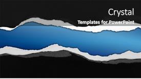  Presentation with black paper - Presentation design consisting of ripped-black-paper-on-blue background and a black colored foreground