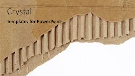  Presentation with corrugated cardboard - Slides featuring ripped corrugated cardboard on plain background background and a coral colored foreground