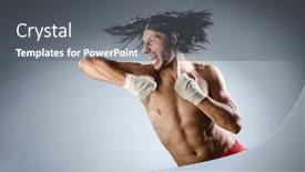  Presentation with martial arts - Colorful slides enhanced with ripped-martial-arts-expert backdrop and a gray colored foreground