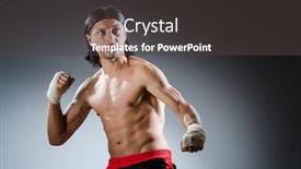  Presentation with martial arts - Colorful theme enhanced with ripped-martial-arts-expert backdrop and a dark gray colored foreground
