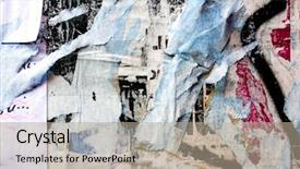  Presentation with posters - Audience pleasing PPT theme consisting of grime - old posters grunge textures backdrop and a  colored foreground