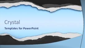  Presentation with copy space - Presentation theme having ripped-paper-on-blue-background background and a sky blue colored foreground
